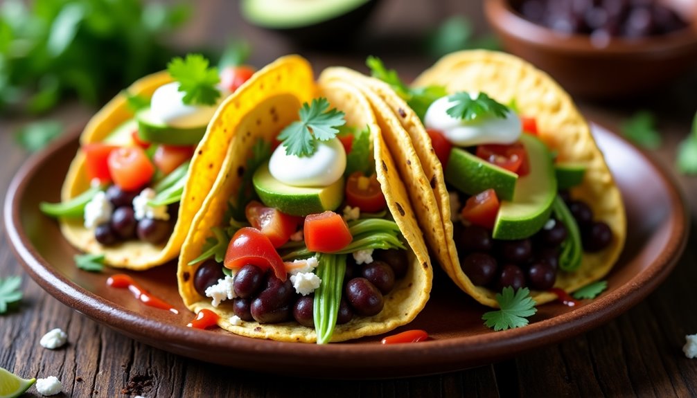 rapid mexican bean filled tacos