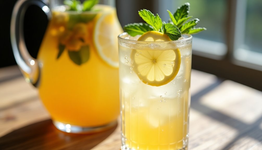 refreshing sweet tangy ginger infused lemonade