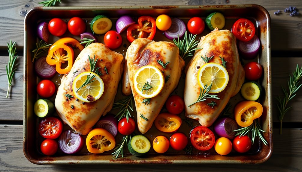 roasted chicken and vegetables medley
