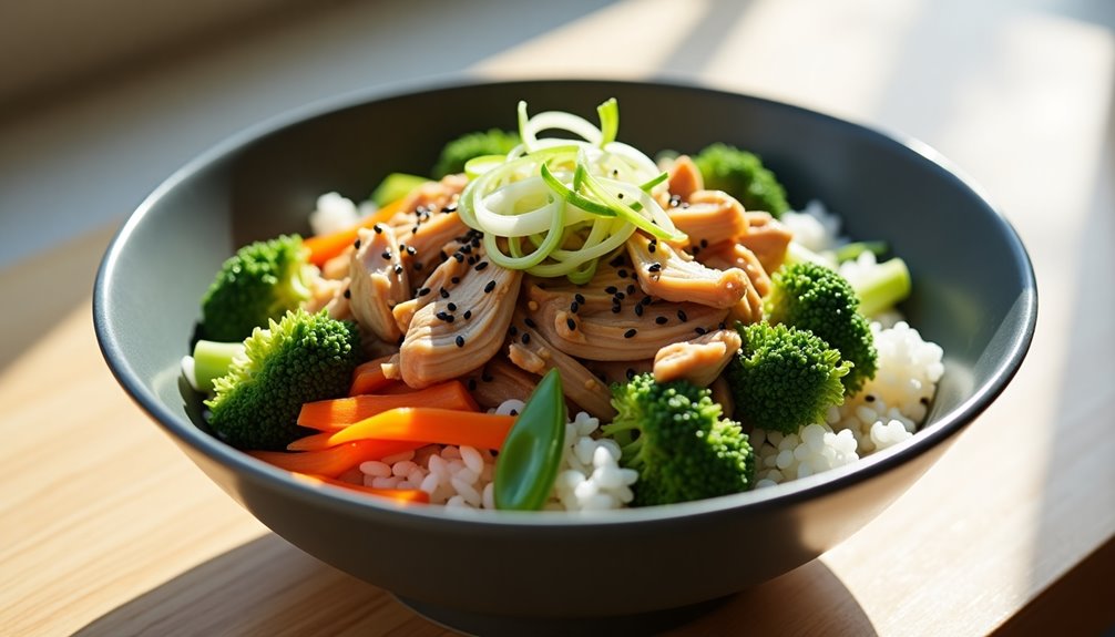 roasted chicken rice meal