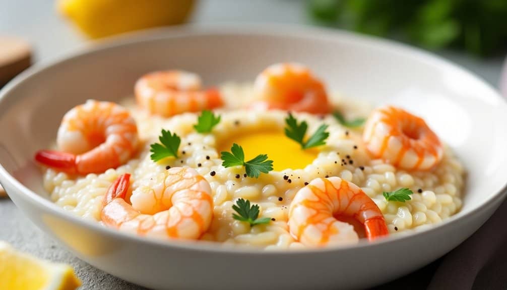 savory creamy parmesan infused shrimp risotto