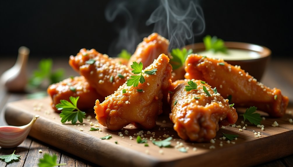 savory crispy cheesy chicken wings