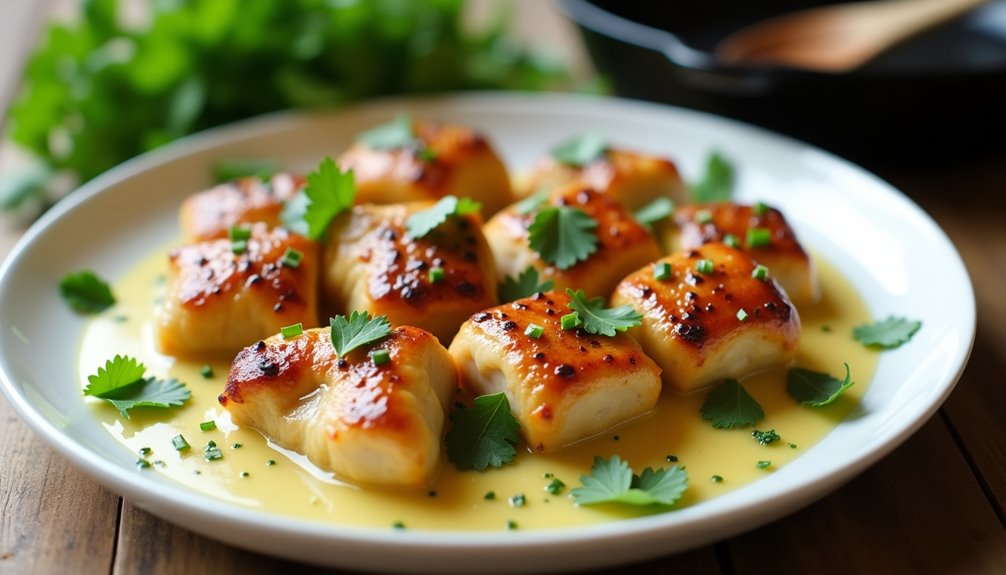 savory juicy garlicky chicken morsels