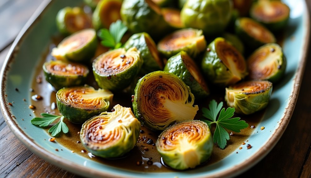 savory roasted brussels sprouts with garlic