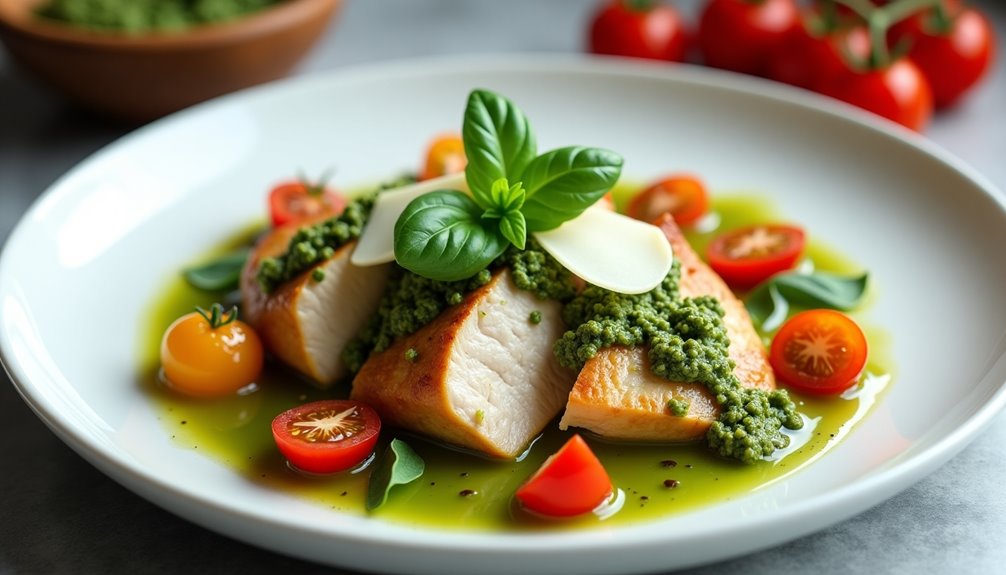 savory sauced chicken with juicy tomatoes