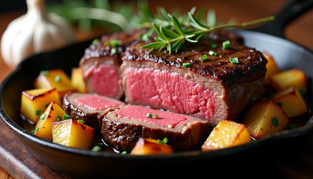 savory seared meat crispy potatoes