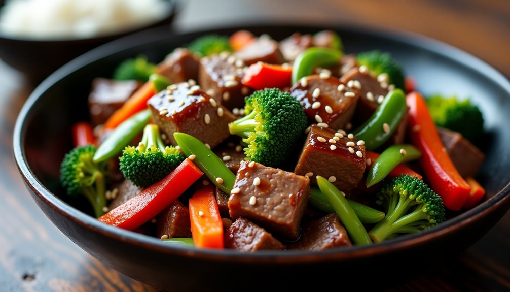 savory tender stir fried beef dish