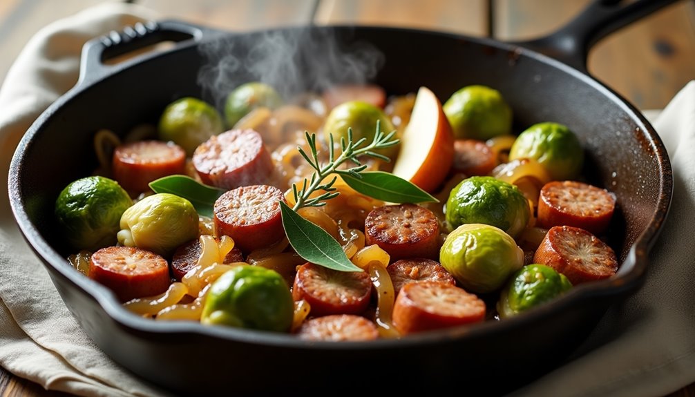 savory turkey apple sausage skillet