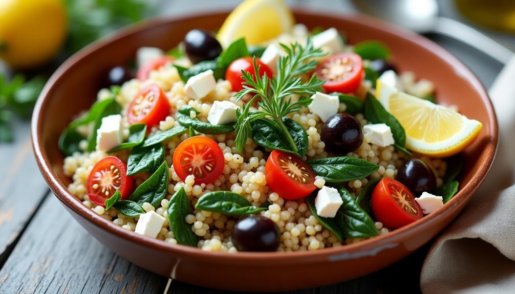 simple mediterranean quinoa dish