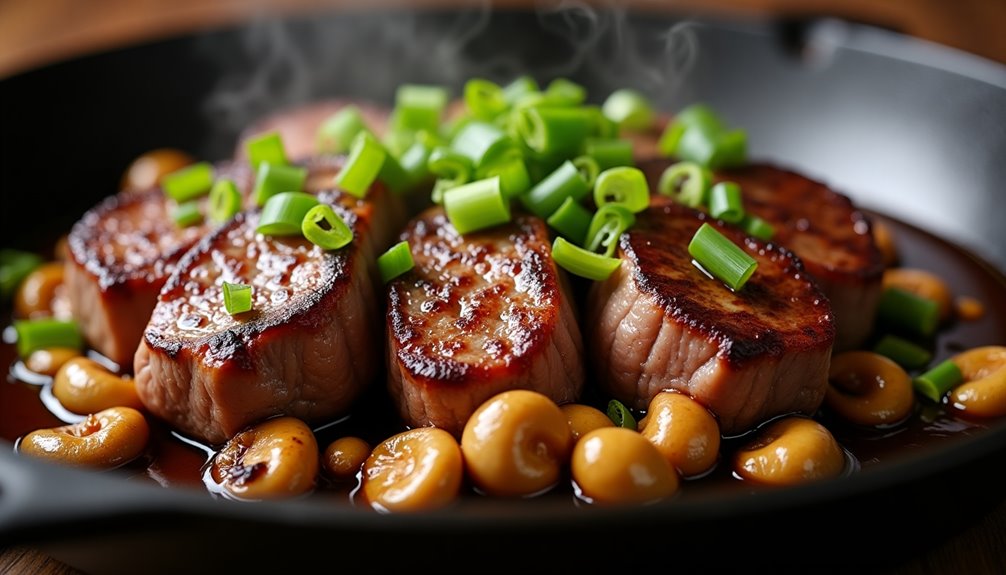 sizzling hibachi steak with mushrooms