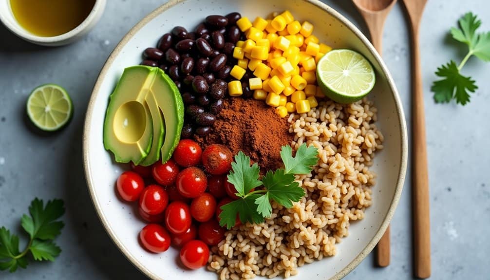 speedy bean and rice burrito bowl