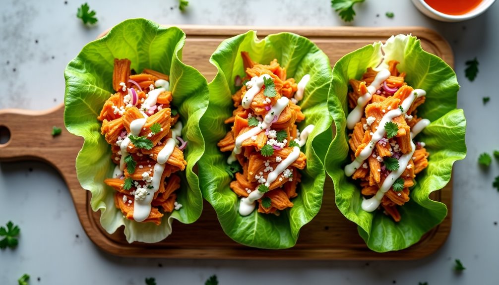 spicy chicken wrapped in lettuce