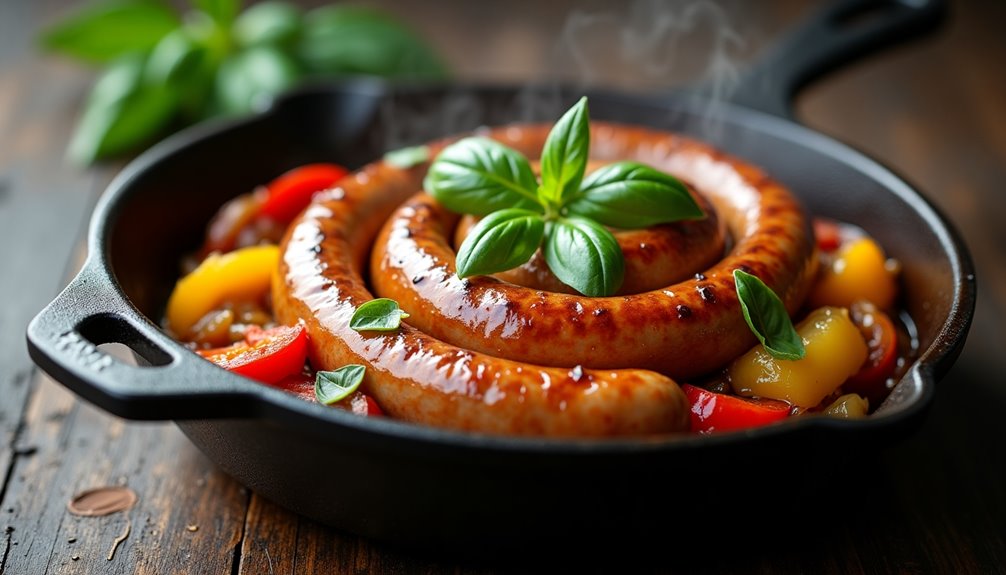 spicy italian sausage and peppers