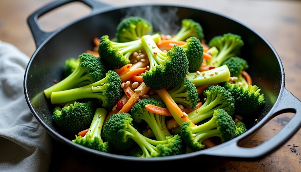 stir fried broccoli stem dish