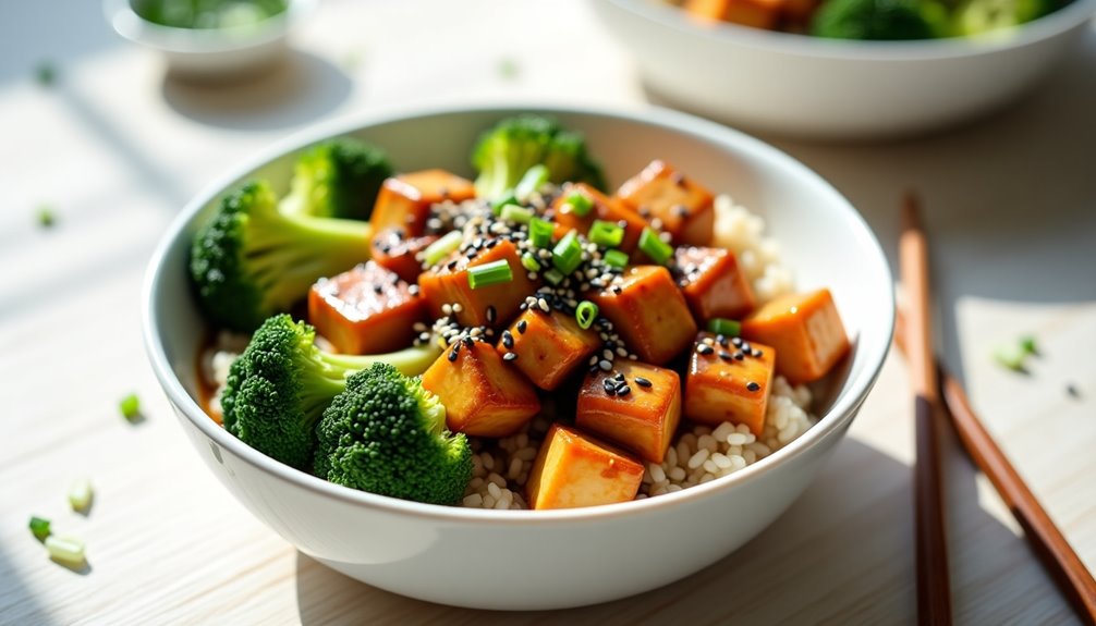 stir fried tempeh and broccoli rice