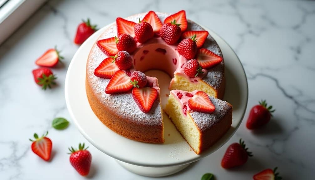 sweet milk infused strawberry cake