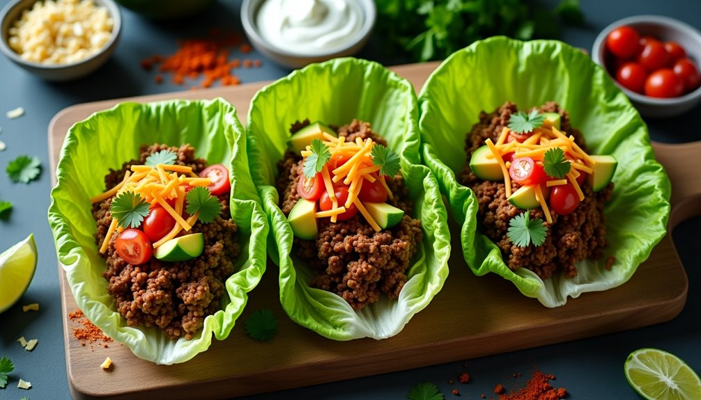 taco lettuce wrap low carb meal