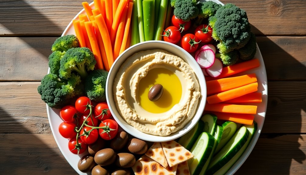 vegetable and chickpea appetizer combination