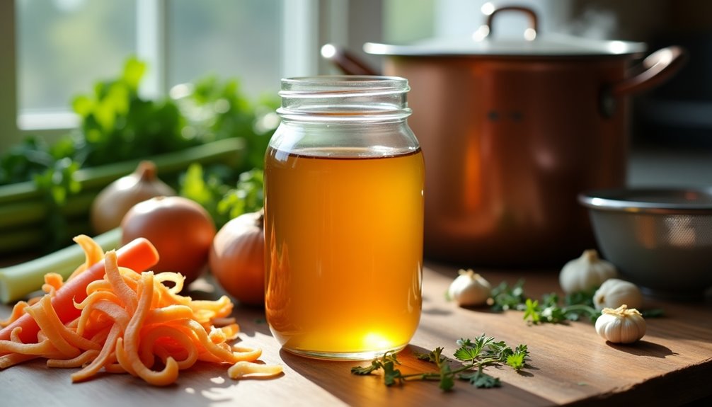 vegetable stock from food scraps