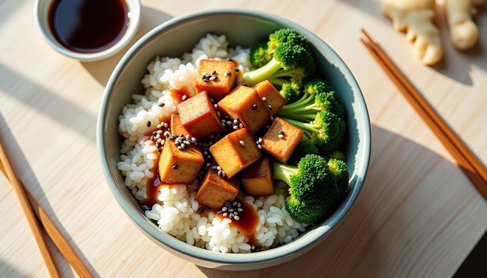 vegetarian rice dish with tofu