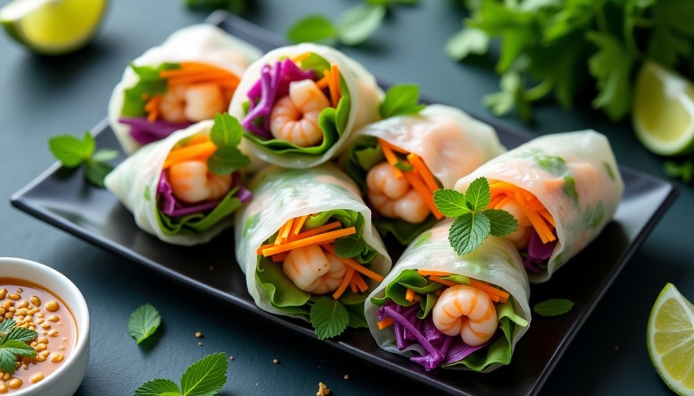 wrapped rolled rice paper asian style