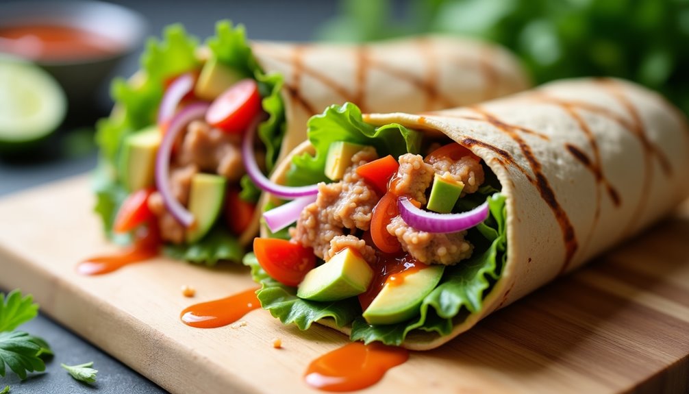 wrapped spicy tuna and avocado