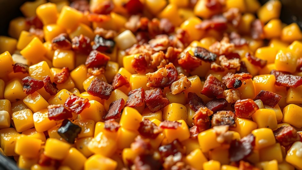 add bacon to corn