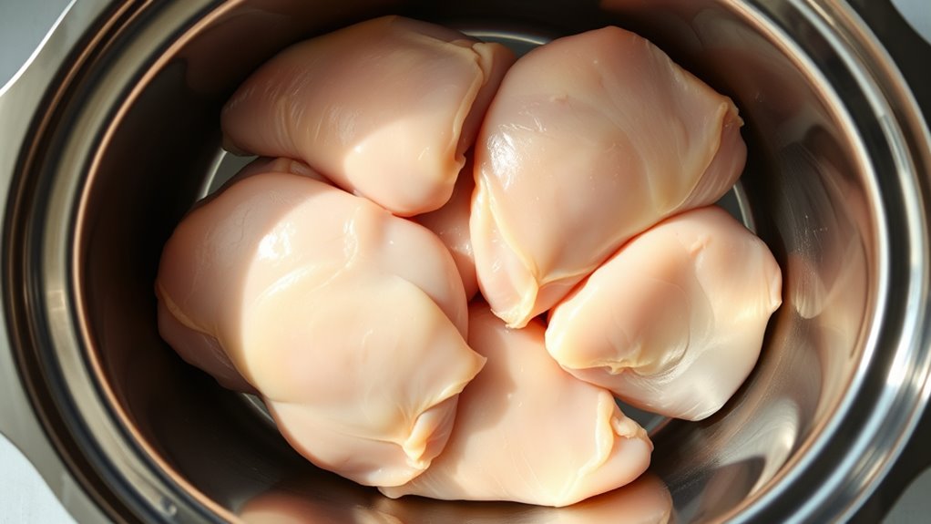 add chicken to cooker