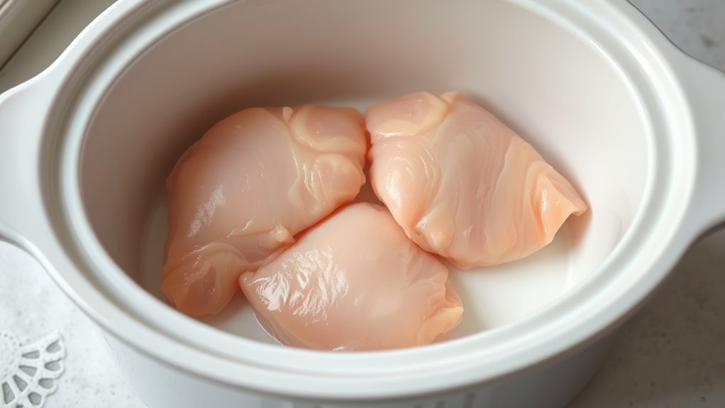 add chicken to crockpot