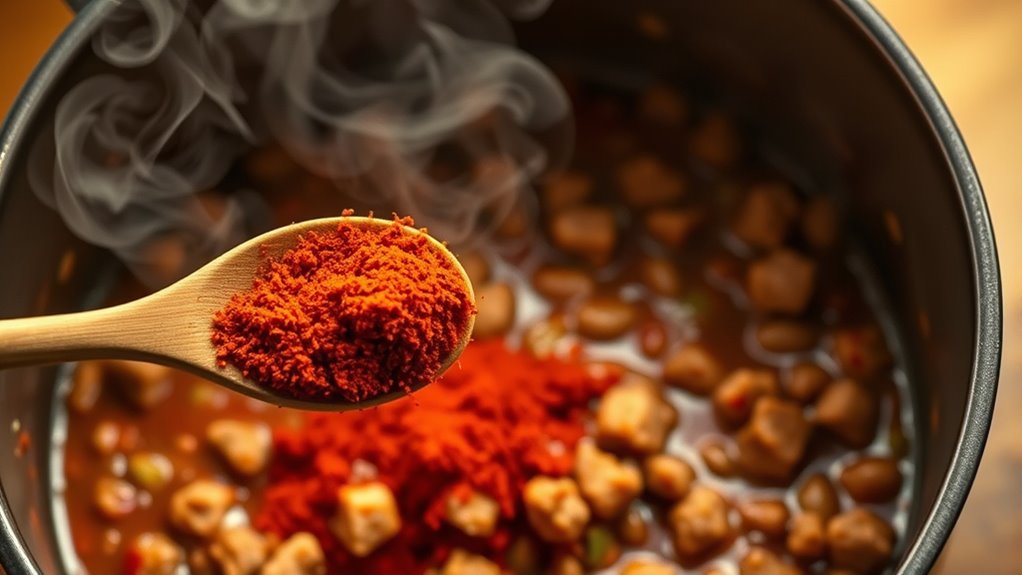 add chili powder now