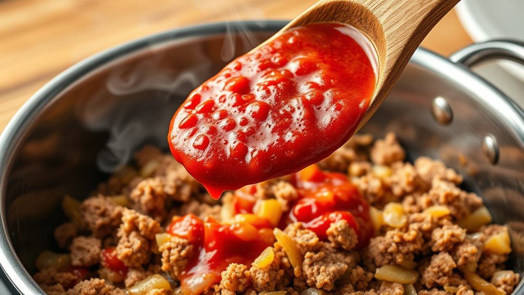 add crushed tomatoes now