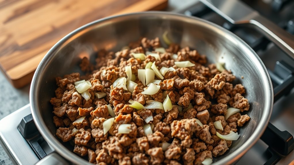 add diced onions now