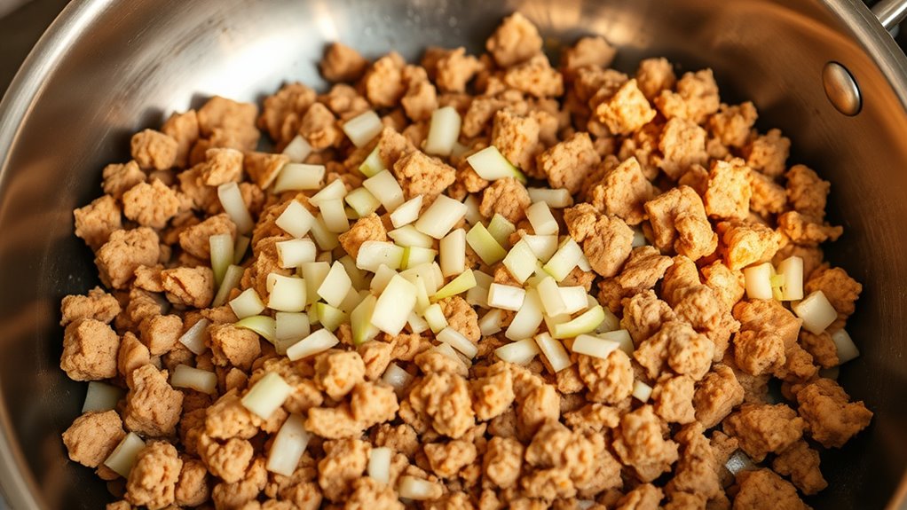 add diced onions now