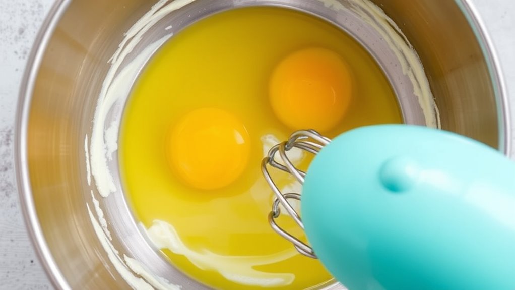 add eggs slowly over time