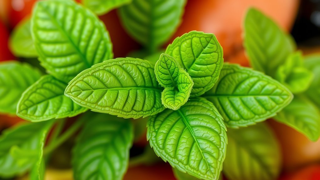 add fresh mint leaves