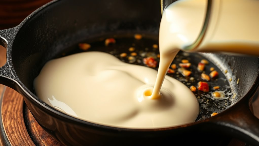 add heavy cream slowly