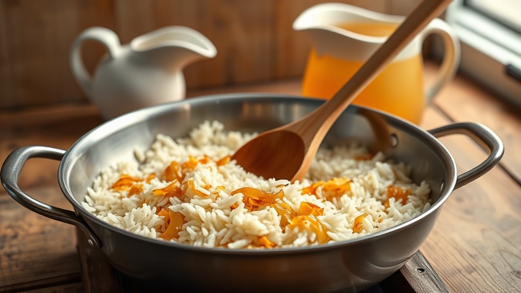 add rice and broth