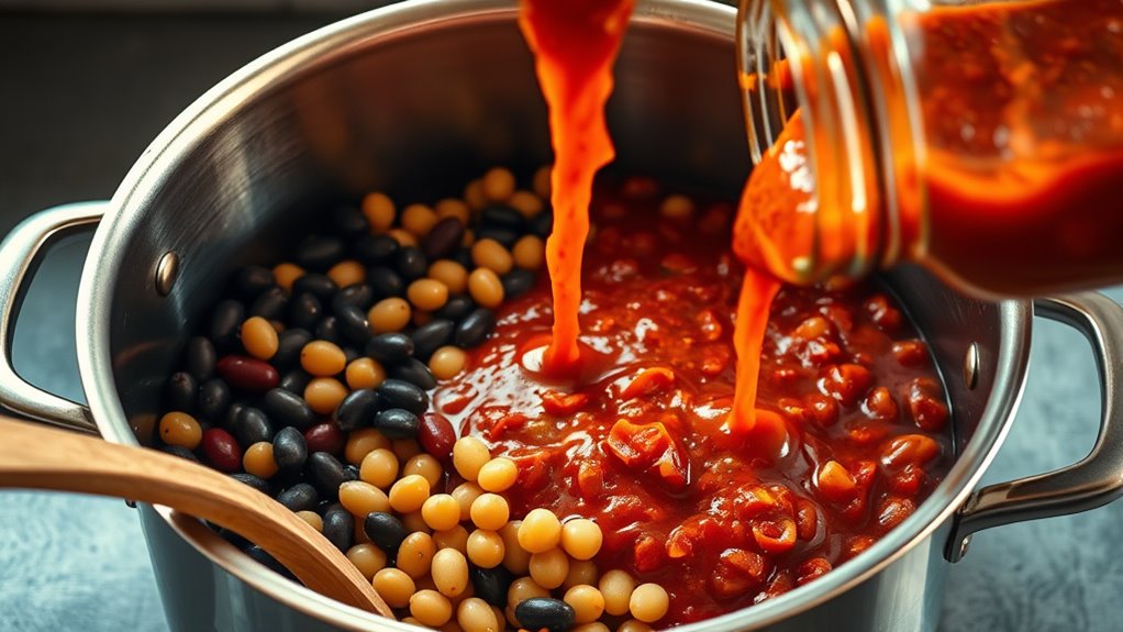 add salsa and stir