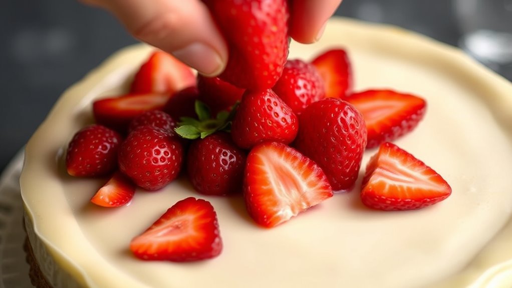 add topping of strawberries