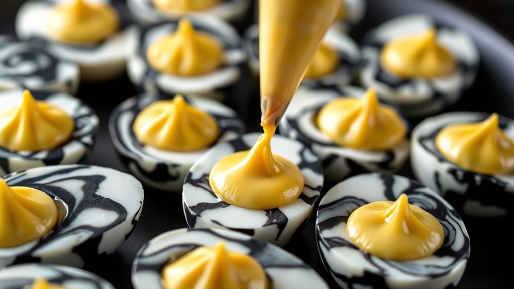 attractively fill yolk mixture