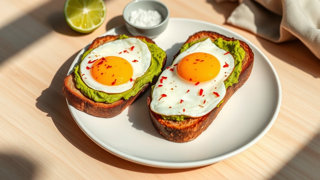 avocado eggs on toast