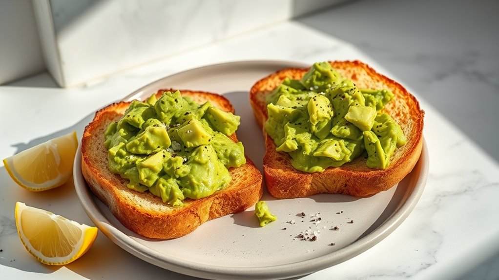 avocado on toasted bread