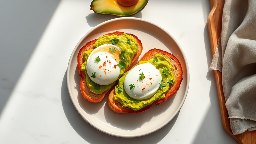 avocado toast with eggs