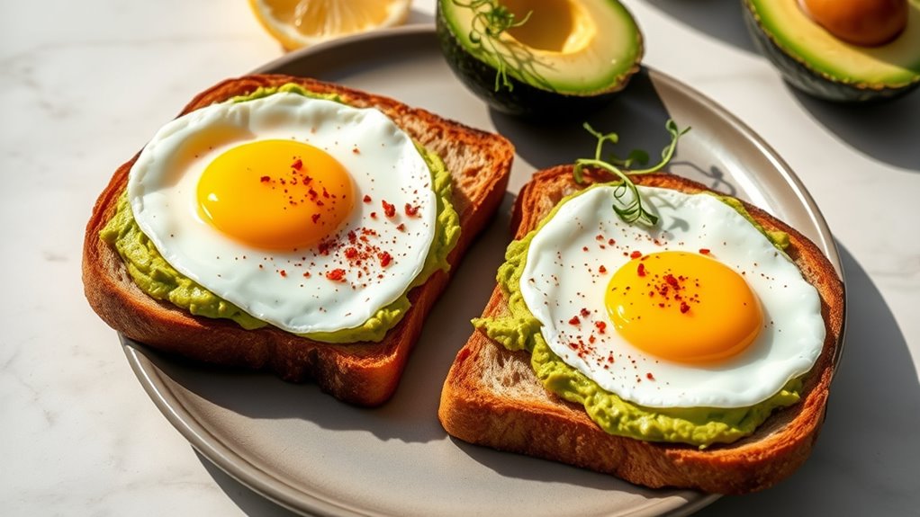 avocado toast with eggs