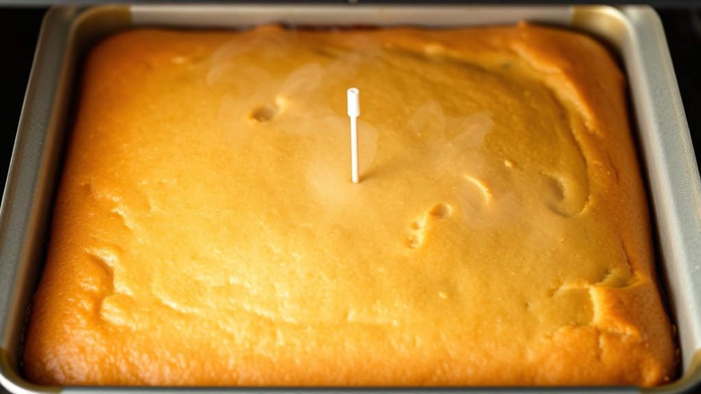 bake cake until baked