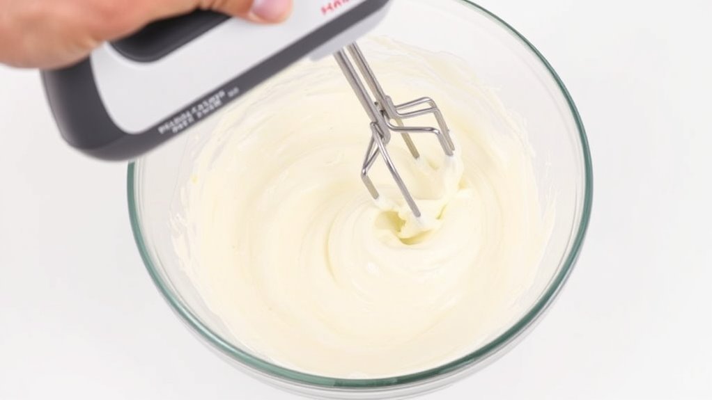 beat cream cheese until smooth