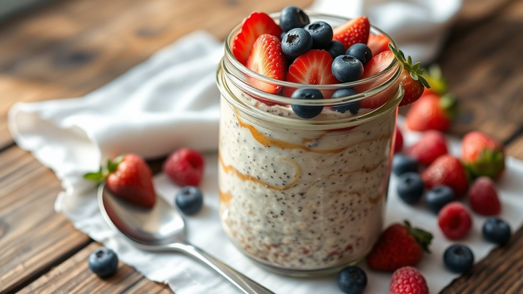 berry filled overnight oats