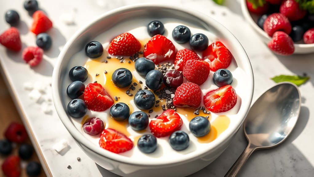 berry infused greek yogurt