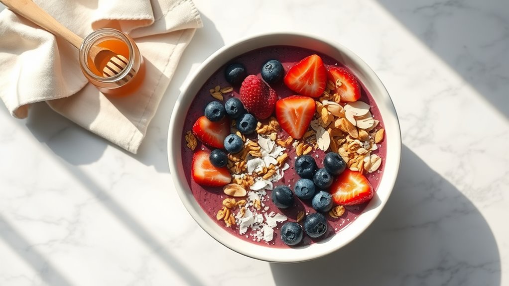 berry infused nutritious smoothie bowl