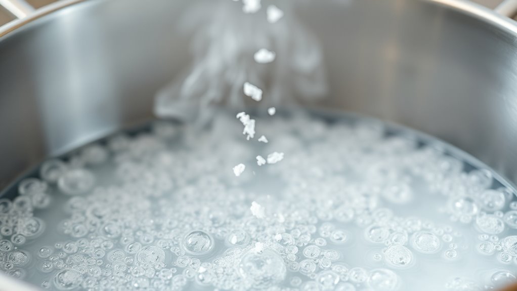 boil salted water cautiously